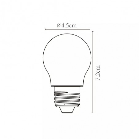 Bombilla filamentos LED E27 Ámbar G45 (3W)