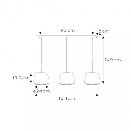 Regleta de techo Nolan (3 luces)