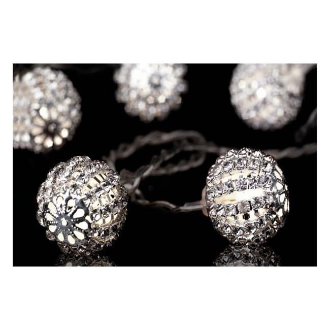 String lights 8 balls led silver