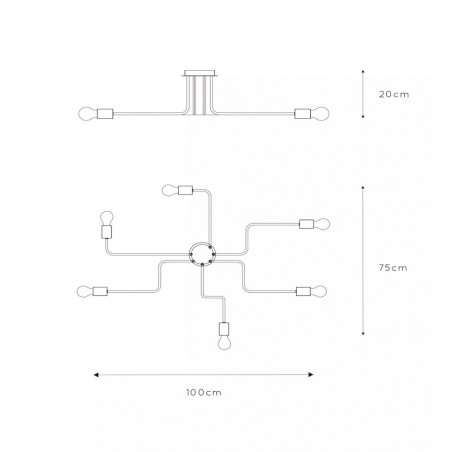 Plafón de techo Lester (6 luces)