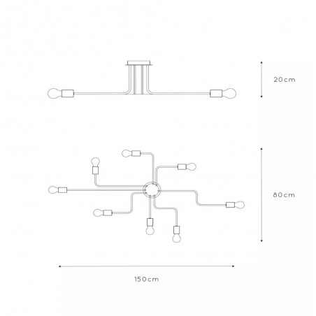 Plafón de techo Lester (8 luces)
