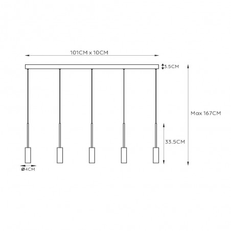 Regleta de techo LED Tubule (5x7W)