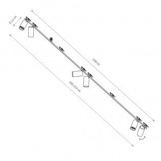 Regleta de techo empotrable Mono Surface II (6 Luces)